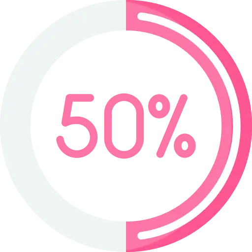 ikona z animiranim 50 % v krogu